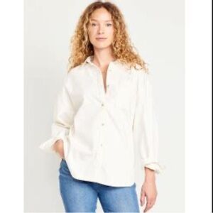 Old Navy Shirt S Denim Ivory